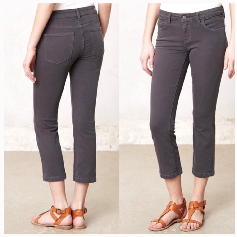 Anthropologie Pilcro And The Letterpress Stet Cropped Pants Gray Denim
